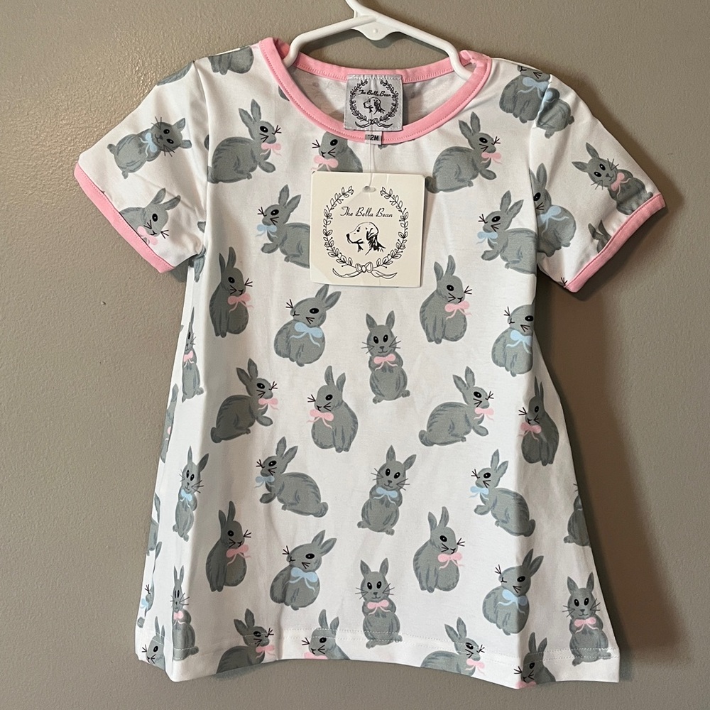 New!‎ The Bella Bean Polly Play Dress in Broad Street Bunnies Size 12 Months NWT